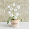 Crochet Flowers Potted Plants Decorative Crochet Ornaments DIY Gifts for Friends