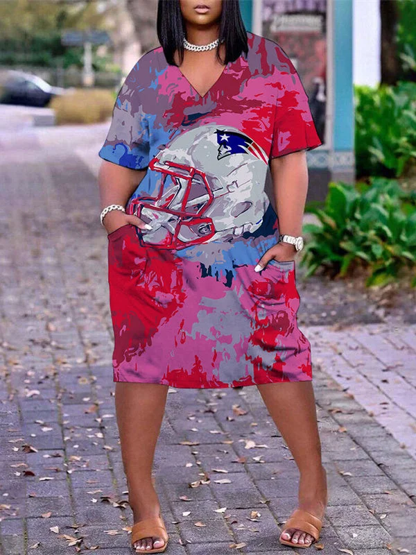 New England Patriots
Limited Edition V-neck Casual Pocket Dress