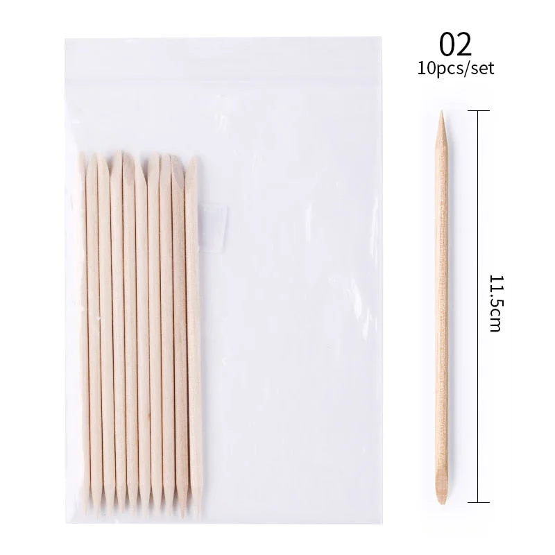 10/20/50/100pcs Wooden Cuticle Pusher Nail Rhinestone Remover Double Head Portable Nail Art Cuticle Remover  Nail Tools-Nail Inspo