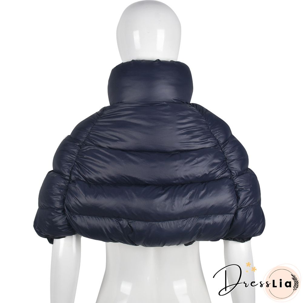 Cotton Padded Zipper Stand Collar Sleeveless Vest Coat