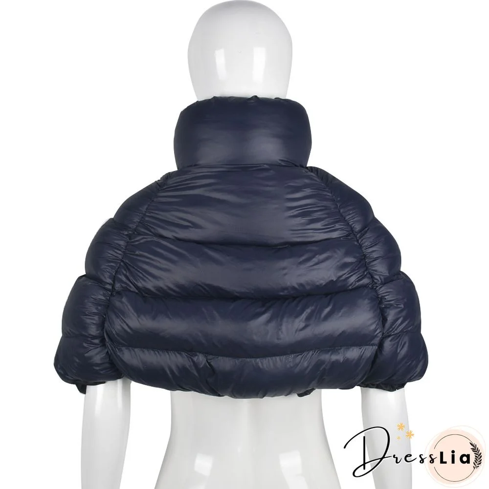 Cotton Padded Zipper Stand Collar Sleeveless Vest Coat