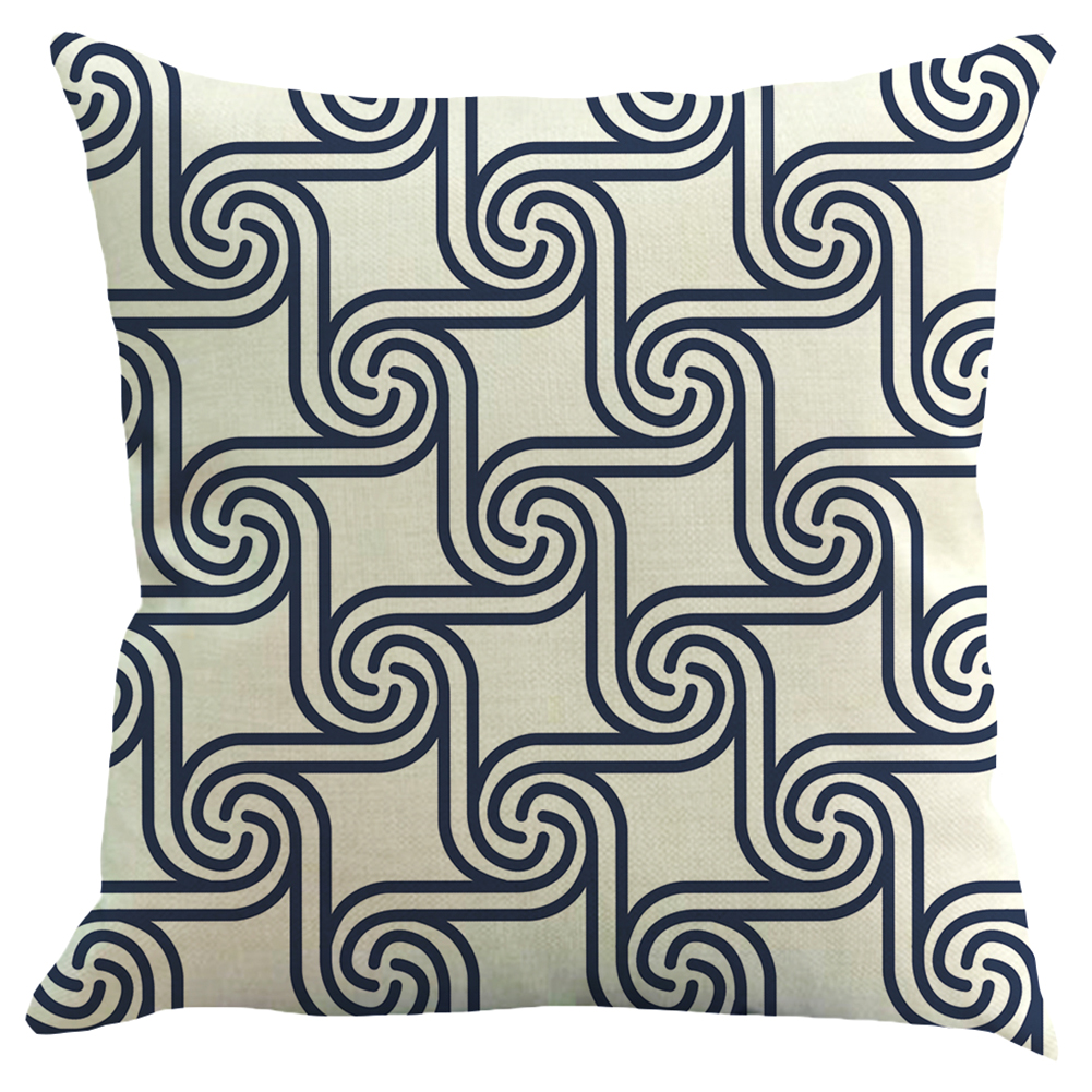 

Geometric Print Pillow Cushion Cover Linen Sofa Home Decor Pillowcase (F, 501 Original
