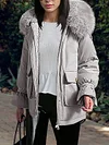 Fashion Casual Fur Solid Color Long Sleeves Hooded Coat