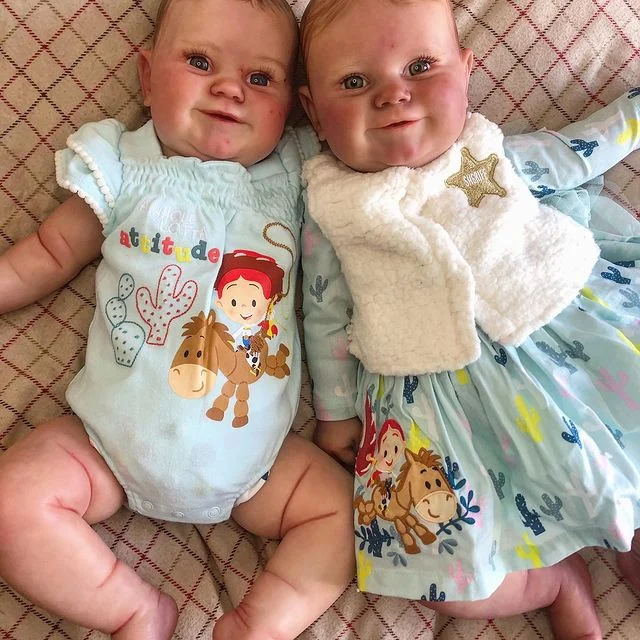  [Newly Reborns]20"  Lifelike Silicone Reborn Twin Baby Sisters Erin and Ariana,Are Plump and Very Cute - Reborndollsshop®-Reborndollsshop®