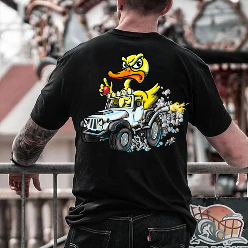 Yellow Duck Modified Car Print Men's T-shirt
