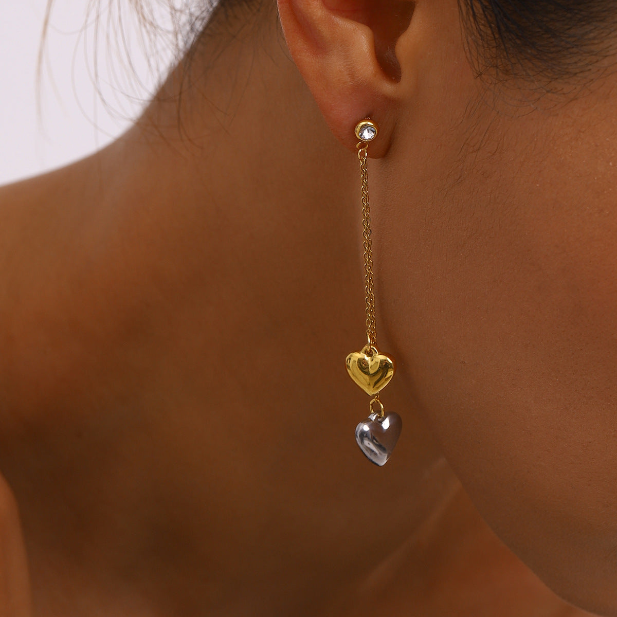 Jie Ding Stainless Steel Tassel Earrings Love Earrings Titanium Steel Earrings Earrings