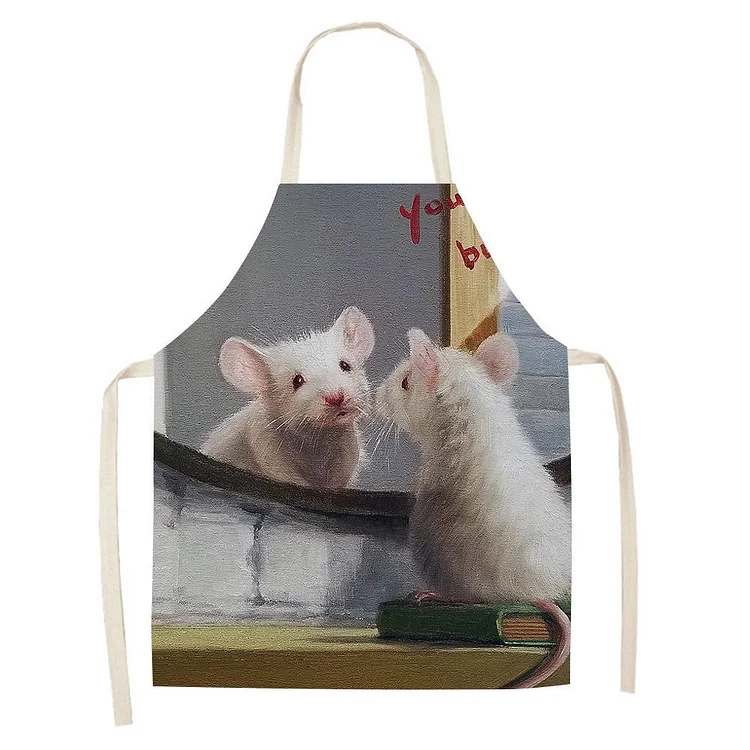 Waterproof Linen Kitchen Apron -mouse