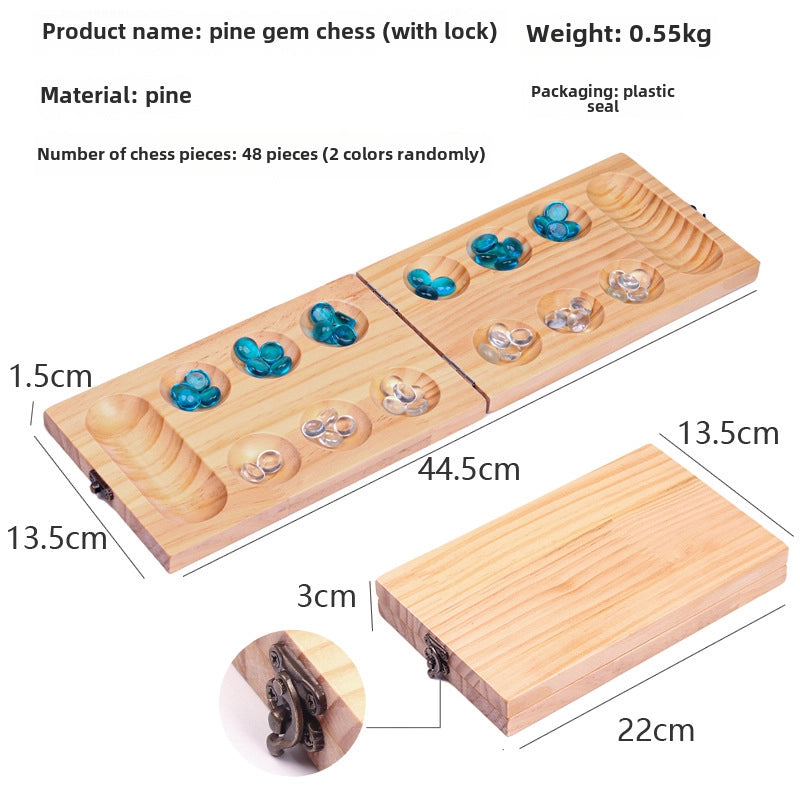Gem Chess Mancala Children’s Puzzle Particles Returned To The Warehouse Solid Wood African Chess Hus