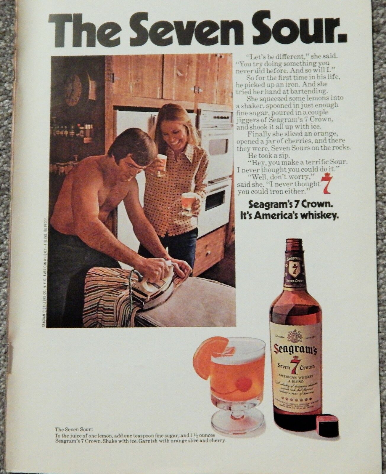 SEAGRAMS 7 CROWN WHISKEY / CAMEL VTG 1974 Photo Poster painting AD, RARE MUCH SOUGHT EPHEMERA