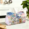 Letter Butterfly DIY PULeather Diamond Painting Tissue Box for Adults Beginners Gem Art Painting Napkin Holder for Living Room Bedroom Bathroom Table Decor