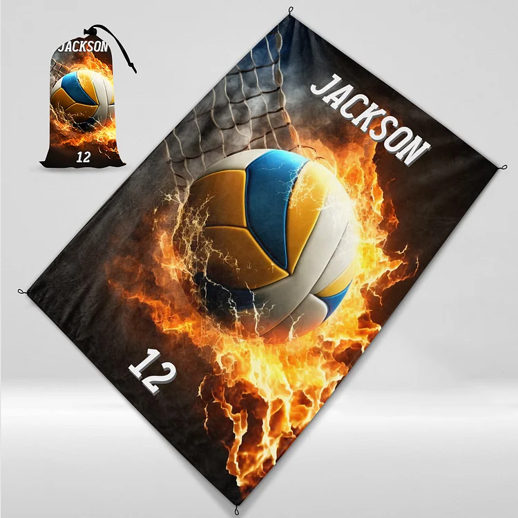 Personalized Volleyball Outdoor Beach Mat, Picnic Mat|36