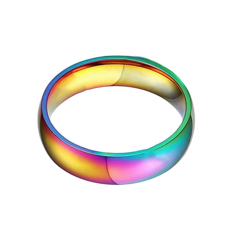 6MM Rainbow Domed Tungsten Couple Ring Polished Finished