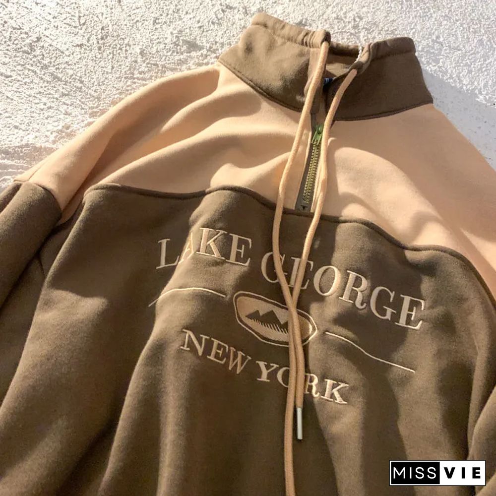 Unisex Vintage College Polo Sweatshirt