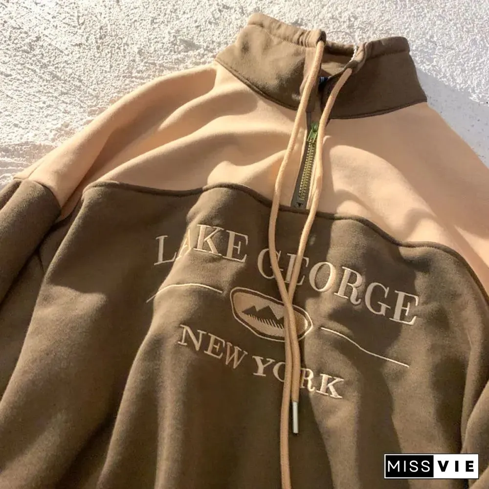 Unisex Vintage College Polo Sweatshirt