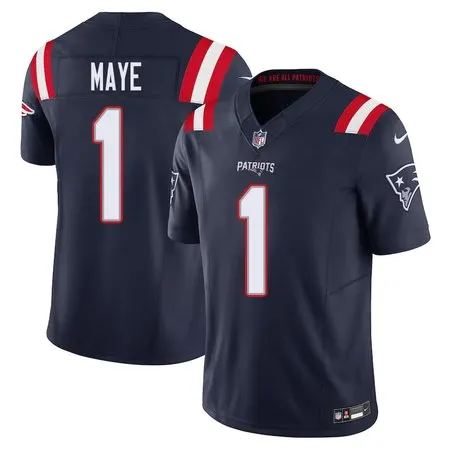 Men's New England Patriots Drake Maye  Navy 2024 NFL Draft First Round Pick Player F.U.S.E. Vapor Untouchable Limited Stitched Football Jersey