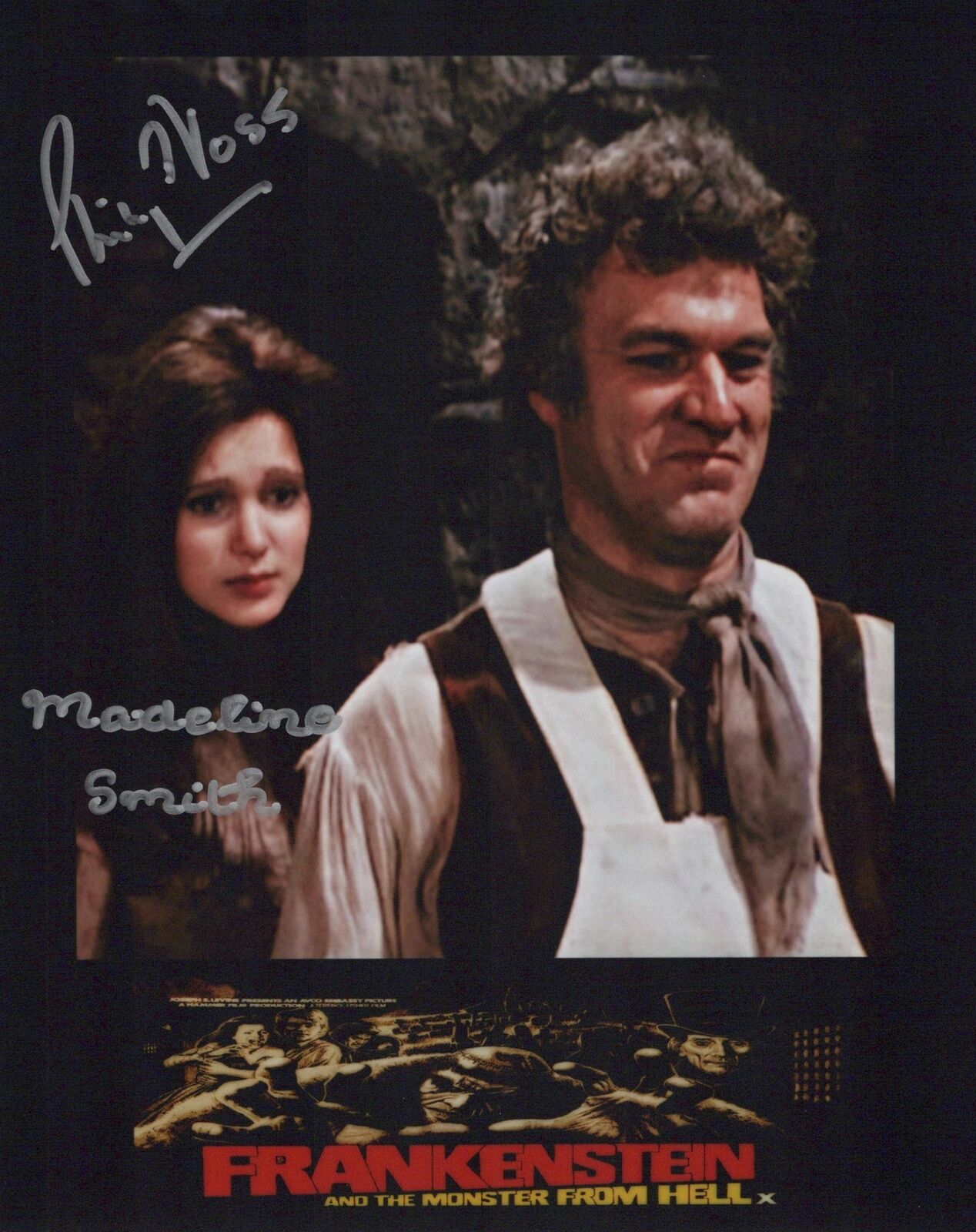 Frankenstein and The Monster From Hell autographed 8x10 Photo Poster painting COA