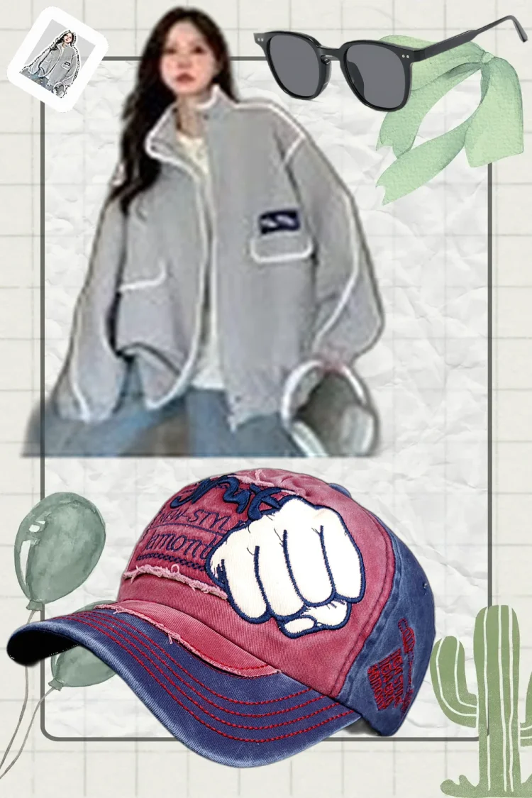 90s baggy Streetwear Hoodie: Oversized Baseball Jacket for Urban & Casual Outfits