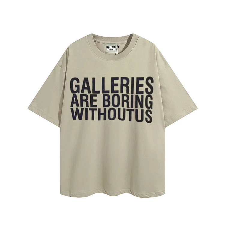 Gallery T Shirts Short Sleeve T-shirt Gallery Letters Print Washed and Worn Men and Women