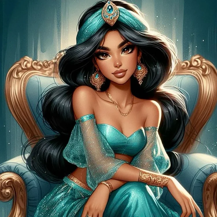 Princess Jasmine 40*40CM (Canvas) Full Round Drill Diamond Painting gbfke