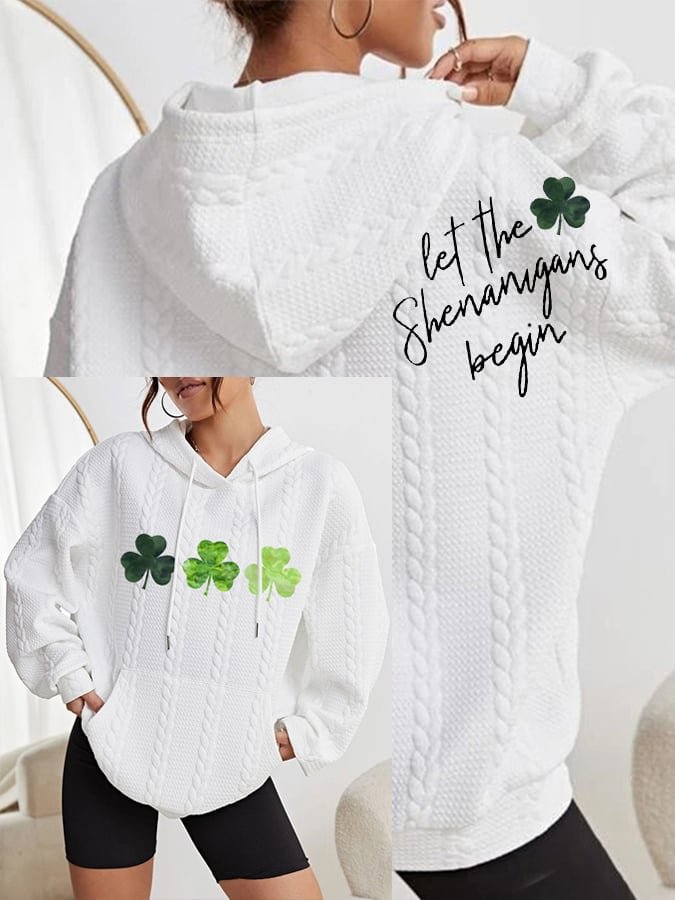 🔥Buy 2 Get 5% Off🔥Women's St. Patrick's Day Let The Shenanigans Begin Cable Hoodie