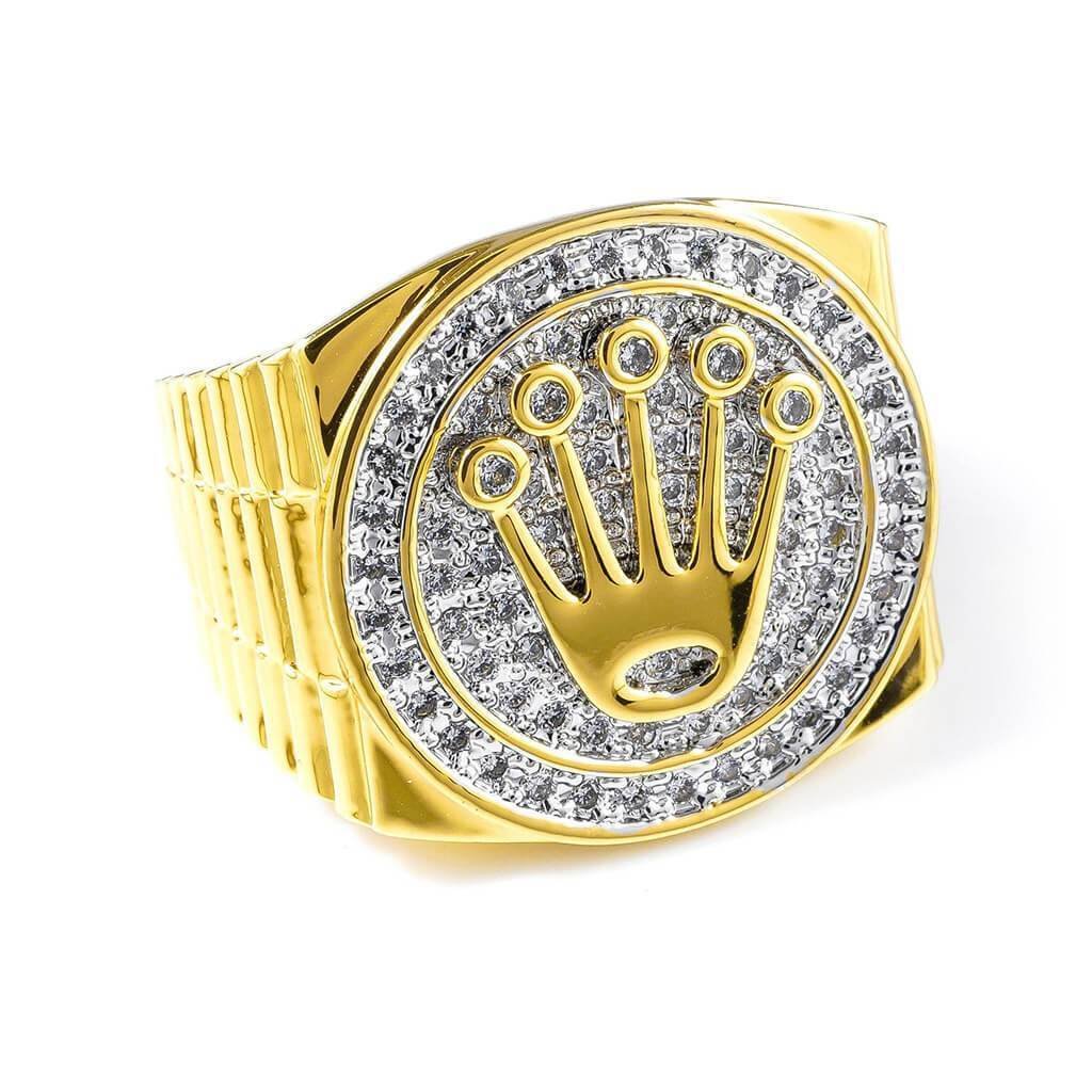 Gold Plated Iced Presidential Ring-VESSFUL