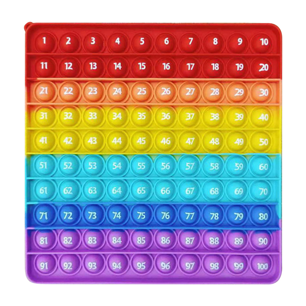 

Square Rainbow Silicone Push Bubble Fingertip Toys Kid Decompression Crafts, 501 Original