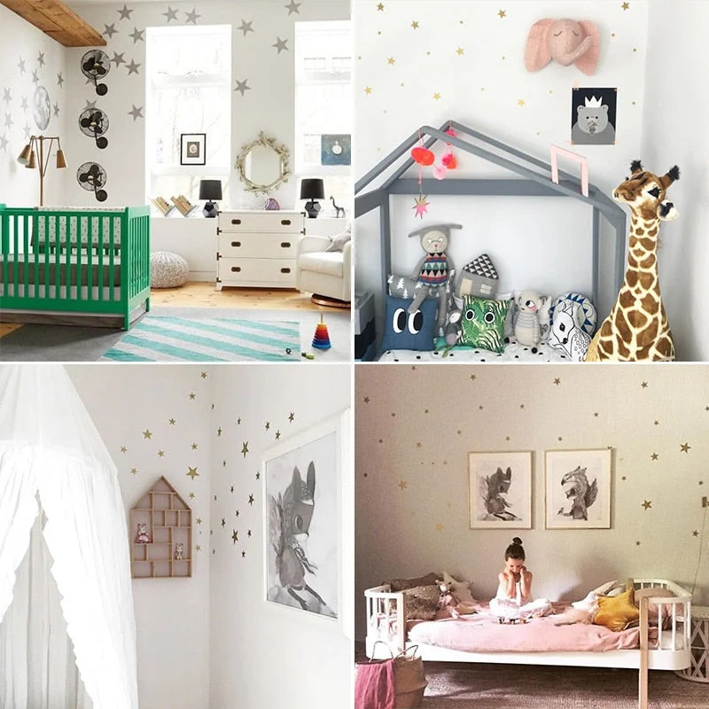 Kids Wall Sticker Stars Baby Nursery Bedroom Stickers For Kids Room Baby Play Mat Crawling Mat Baby Carpet Rug Developing Mat