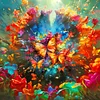 Diamond Painting-DIY Full Round Drill Butterfly in Oil Flower(40x40cm)