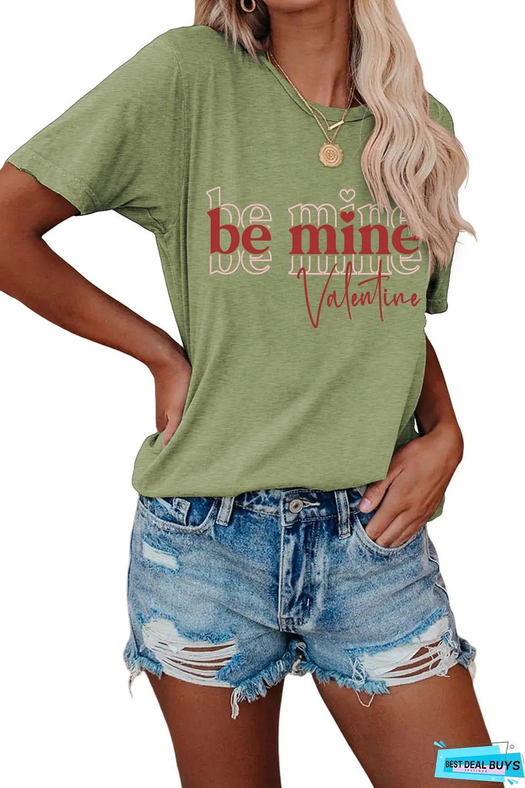 Be Mine Letter Graphic T-shirt
