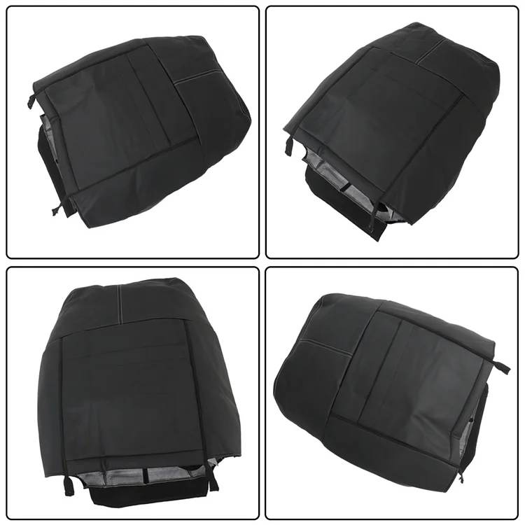 SEBLAFF Black Seat Cover Front Bottom Top Leather 4Pcs Replacement for 2011-2016 F250 F350 F450 F550 Laria