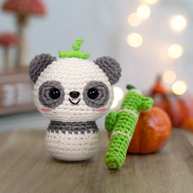 Mewaii® Crochet Panda Kit With Bamboo For Gift Crochet Beginners Kit with Easy Peasy Yarn and Tutorial