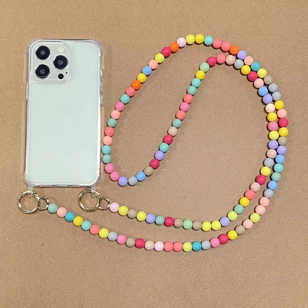 Silicone Pearl Hand Holding Chain Phone Case
