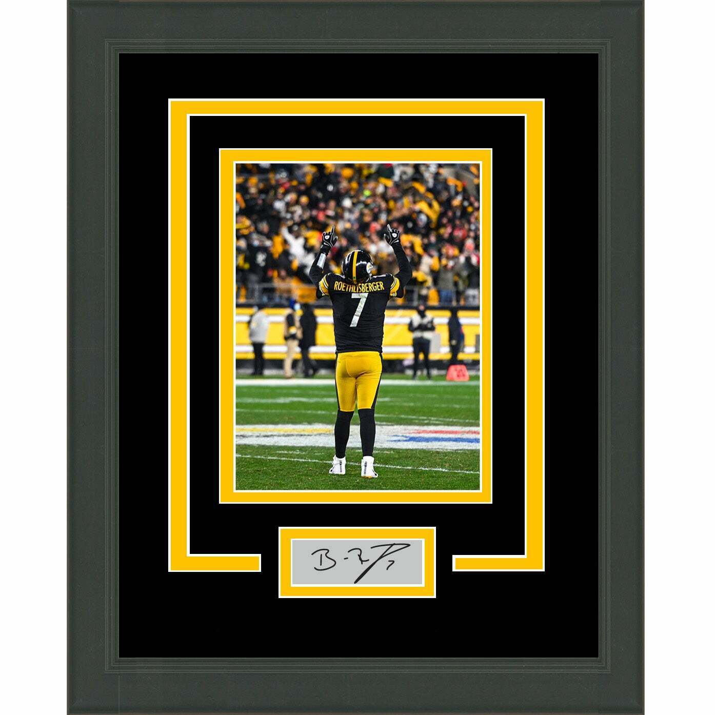 Framed Ben Roethlisberger Facsimile Laser Engraved Signature Auto Pittsburgh Ste