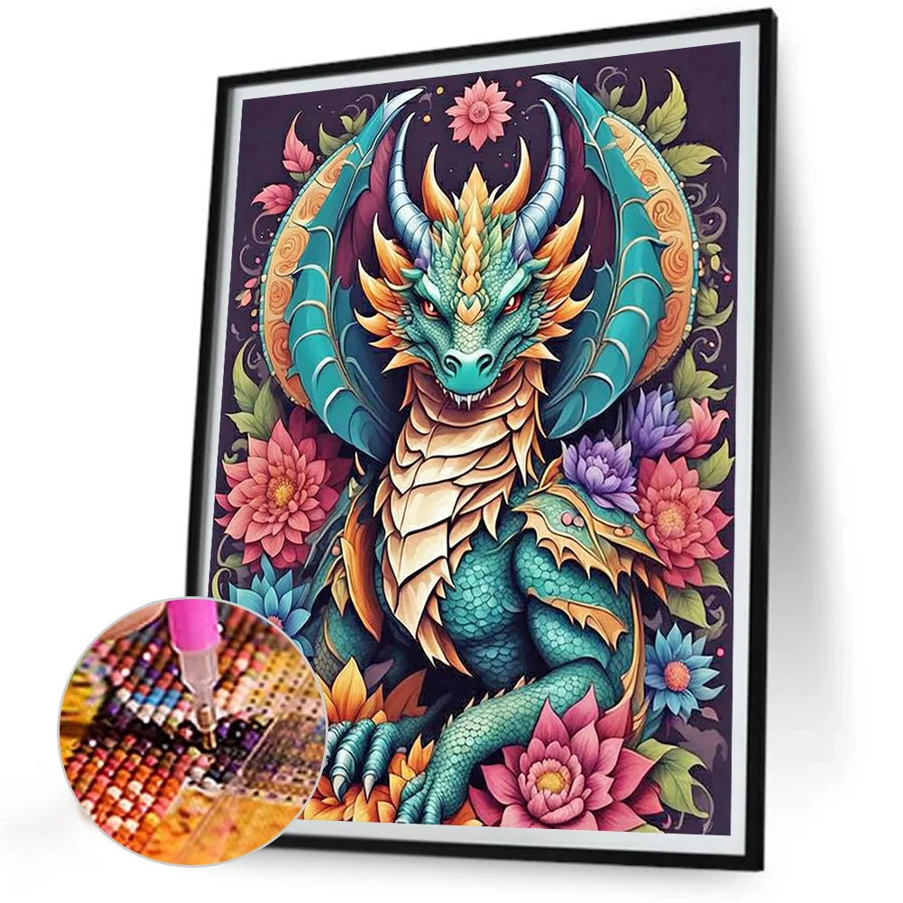 Diamond Painting - Full Round Drill - Colorful Dragon(Canvas|30*40cm)