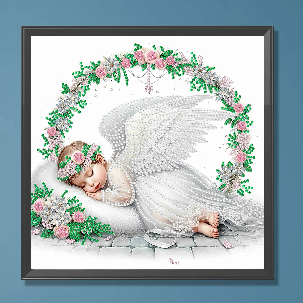 Diamond Painting - Partial Special Shaped Drill - Angel Child(Canvas|30*30cm)