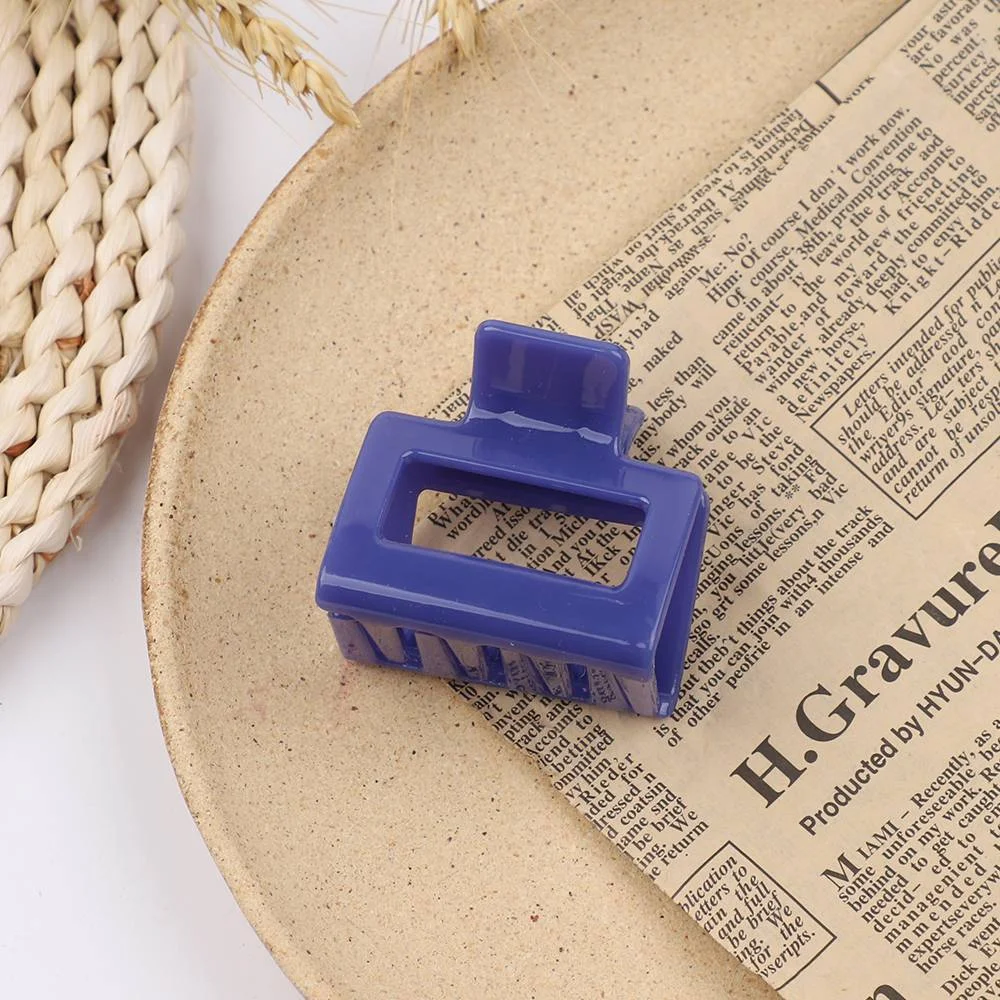 Simple Square Geometric Frosted Hair Claws Clamps Acetate Hairpins Women Hollow Out Ponytail Clips Makeup Styling Tools Headwear