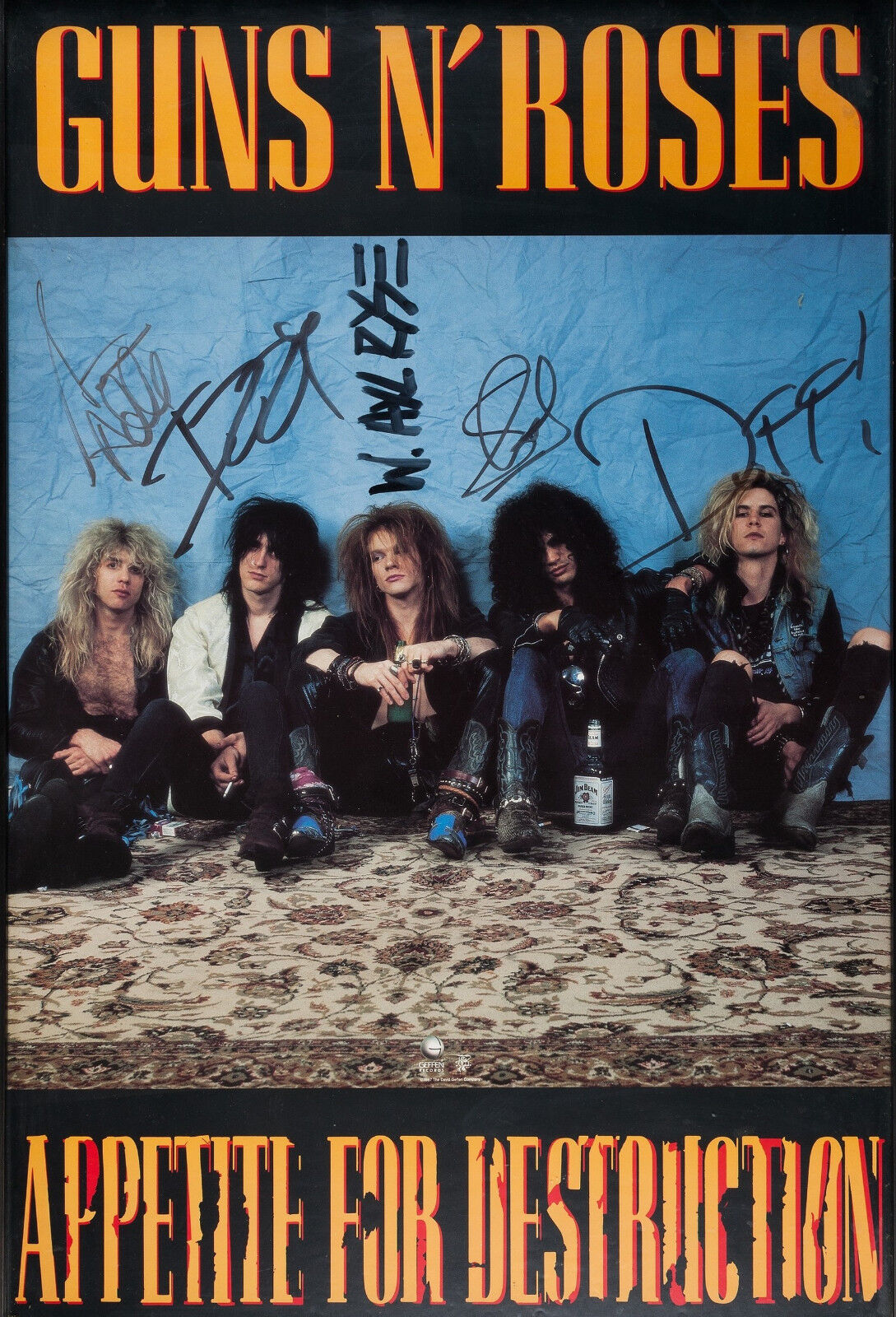 GUNS N' ROSES Signed APPETITE FOR DESTRUCTION Photo Poster paintinggraph Rock Band - preprint