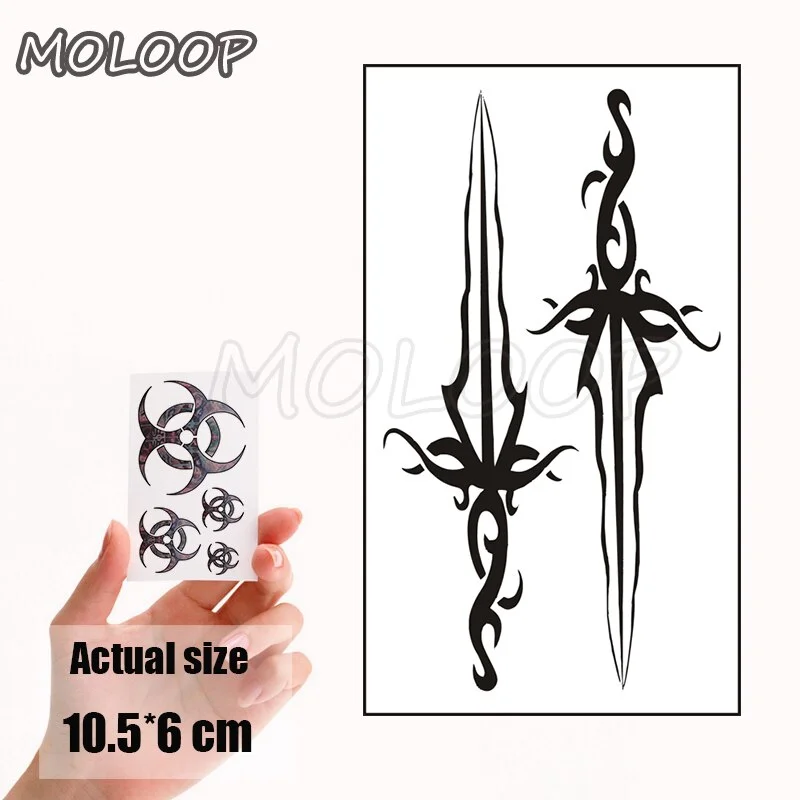 Water Transfer Tattoo Skull Cyclops Pirate Tattoo Body Art Waterproof Temporary Fake Flash Tattoo for Man Woman Kid 10.5*6cm