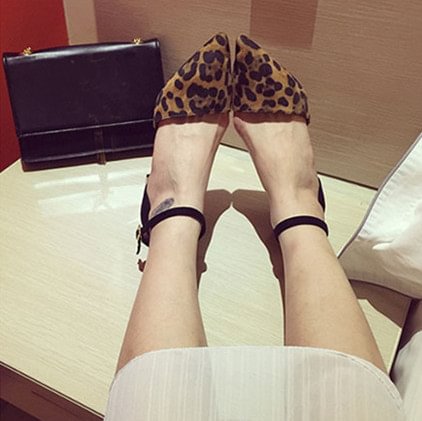 leopard print closed toe sandals
