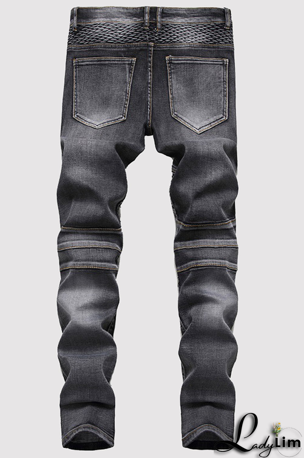 Black Gray Street Patchwork Make Old Fold Bottoms