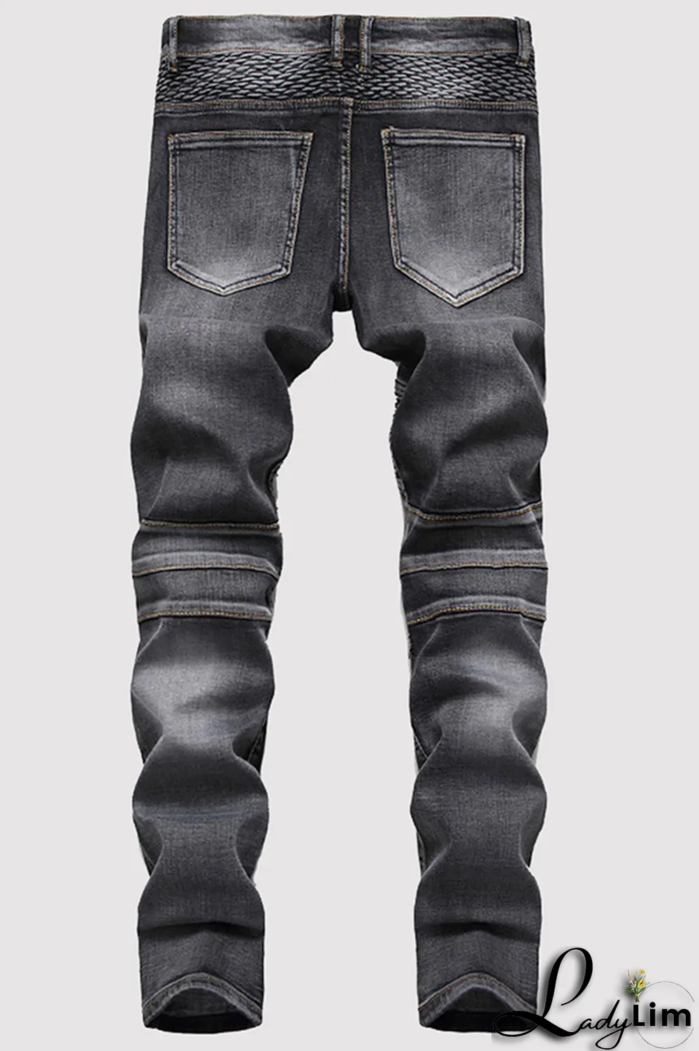 Black Gray Street Patchwork Make Old Fold Bottoms
