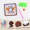 (US Local)Wooden 5D Diamond Painting Kit Note Box DIY Diamond Art Notepad Box (Cat Angel)