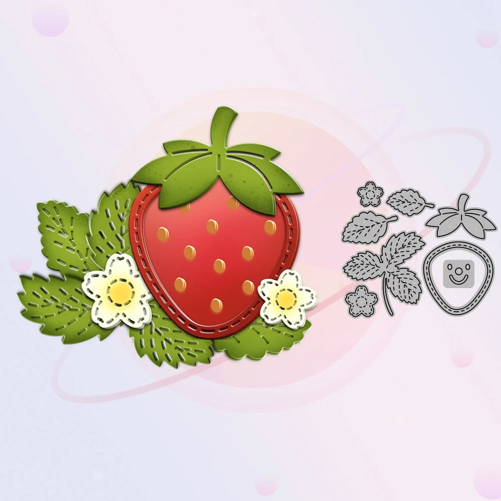 Sweet Strawberry Cutting Dies DIY Scrapbooking Embossed Metal Cut Dies For Crafts Card Making Spring Series Dies Stencil Decor