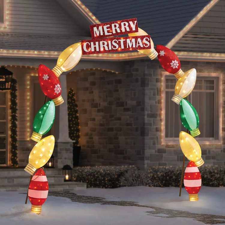 🔥kukelife🔥8' Pre-Lit Stacked Ornament Arch