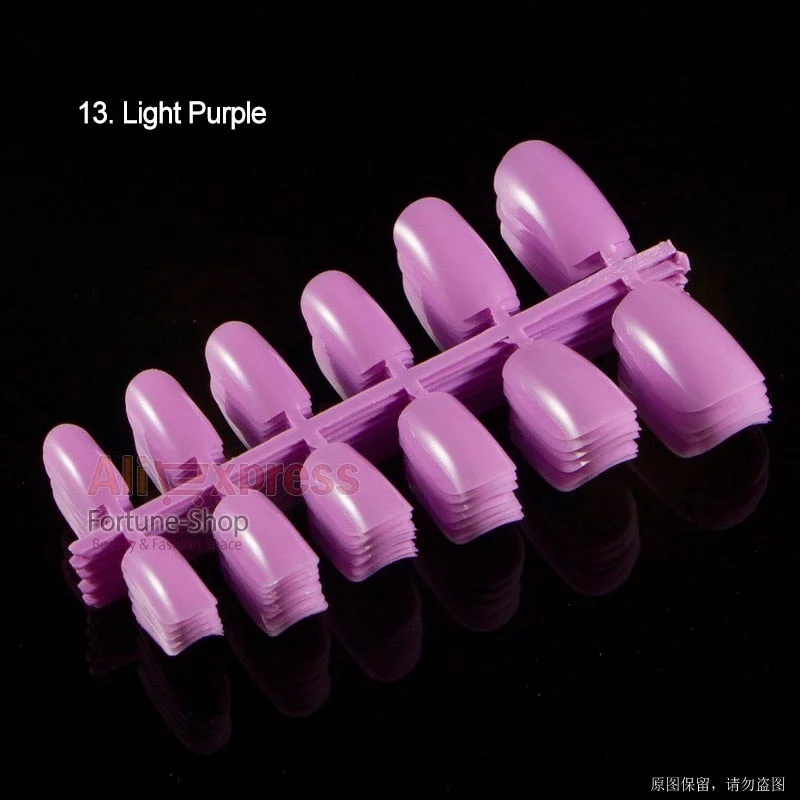 120pcs/pack 20 Colors Full Cover Nail Tips Short Design Fake Nails Square Faux Ongles Acrylic Frenc False Nails Art Tips Tools-Nail Inspo