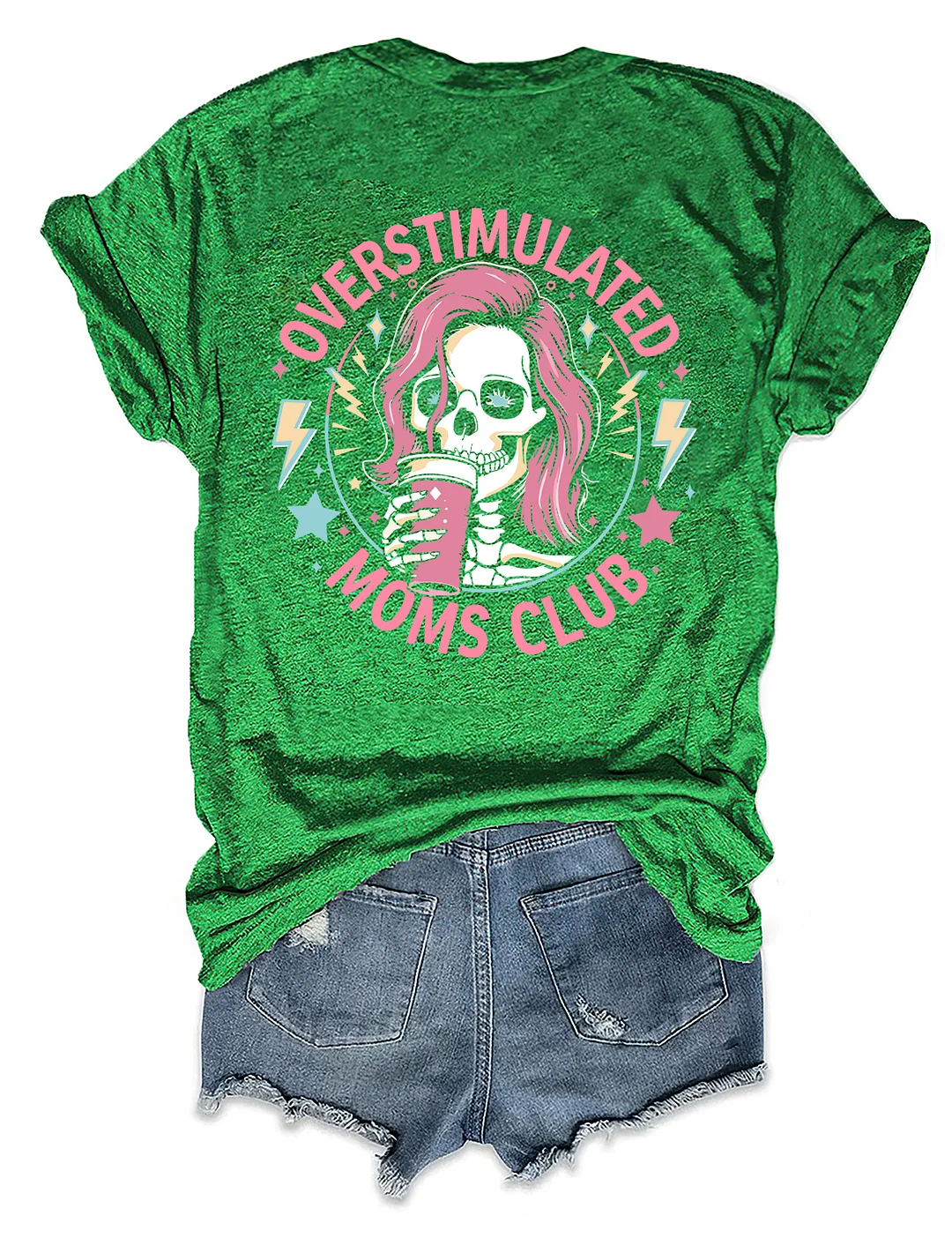 Skeleton Overstimulated Mom Club T-shirt
