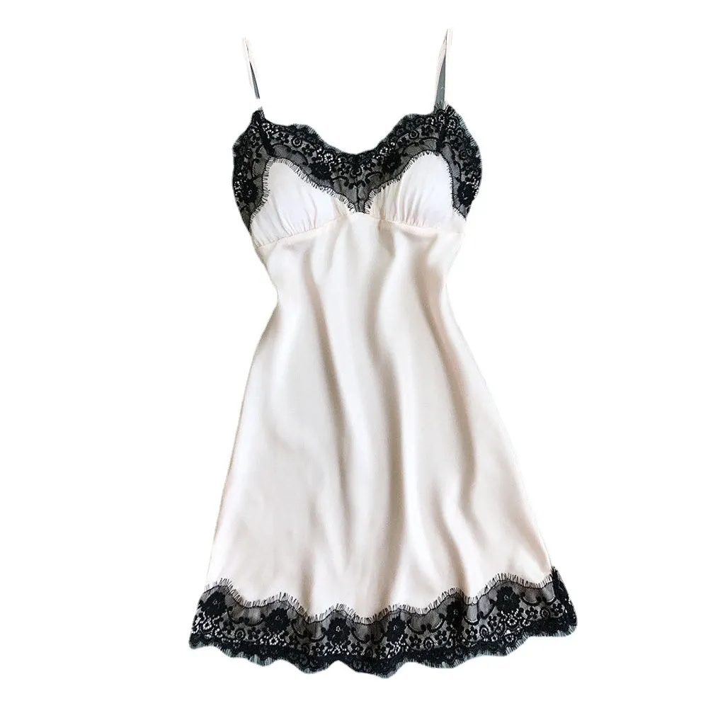 Churchf Home Sex Pajamas Women Seduction Sexy V-Neck Lace Side Sling Aja Aja Skirt Multi-Color Optional Lingerie