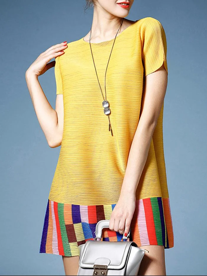 Round Neck Short Sleeve Dress