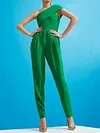 One-Shoulder Solid Color Split-Joint Empire Casual Jumpsuit
