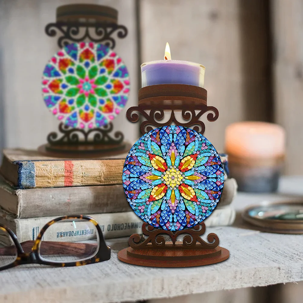 Flower Desktop Diamond Painting Candle Holder Aromatherapy Candle Holder